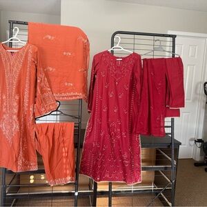 Women’s Embroidered Red Dress - Elegant Festive Kurta Set